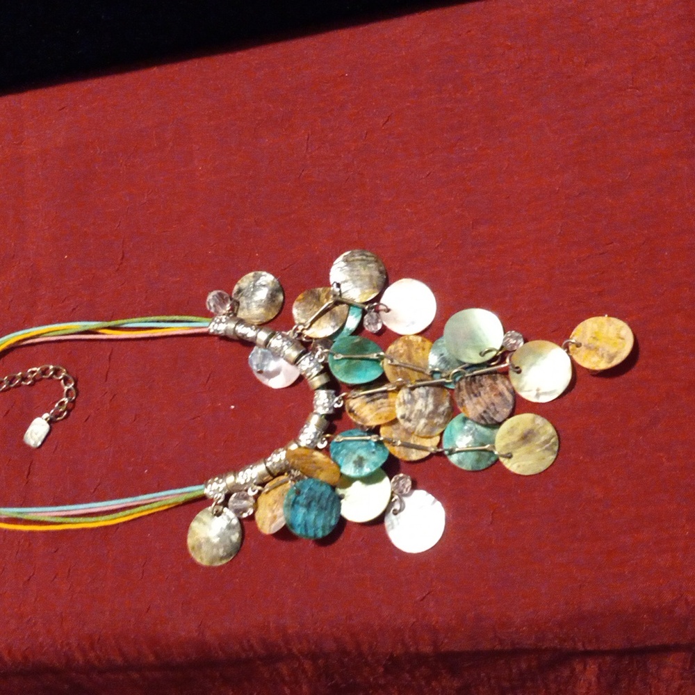 Bibb collar necklace. Abalone shell.